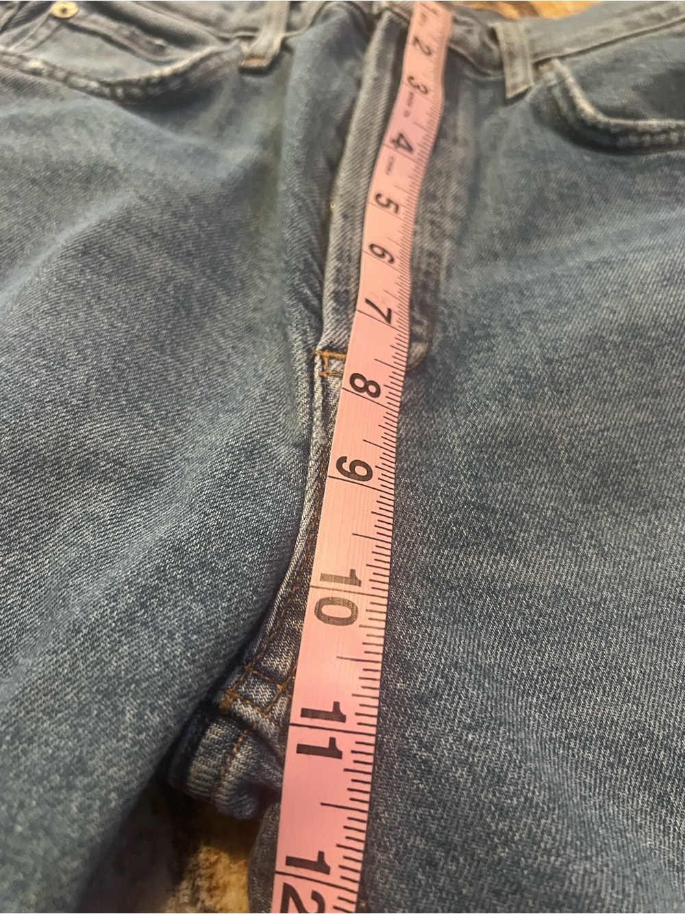 Agolde Riley Light Blue Straight Leg Crop Ripped Jeans - Picture 3 of 9